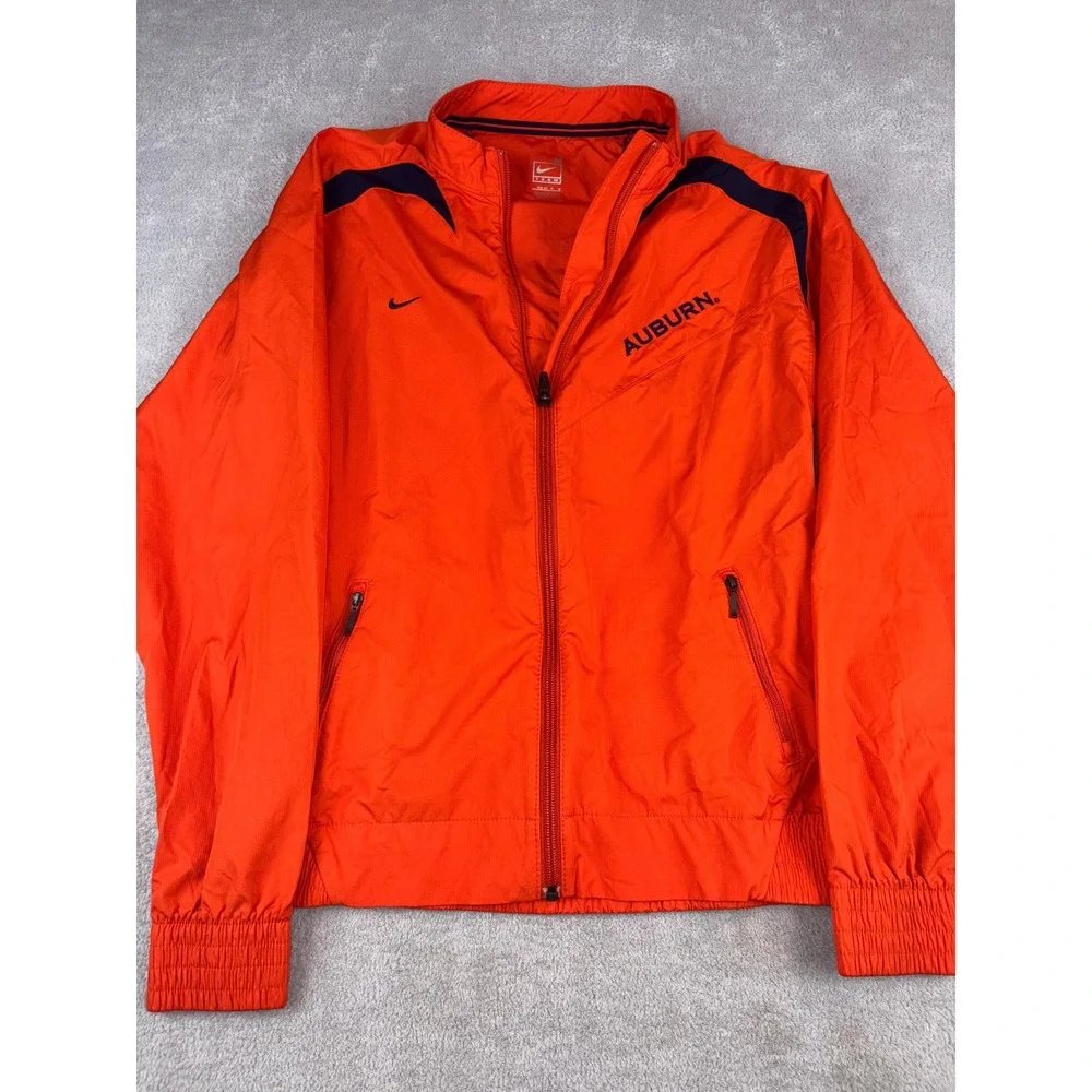 Nike Auburn Tigers Windbreaker Jacket Orange Blue Kids Medium‎ Full Zip